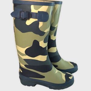 Mini Boden Blue Camo Rubber Wellington Boots US size 3 UE size 35